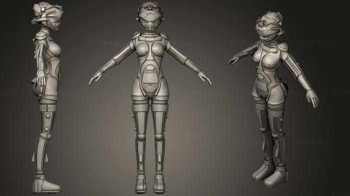 Статуэтки девушки (Технический костюм, STKGL_0393) 3D модель для ЧПУ станка